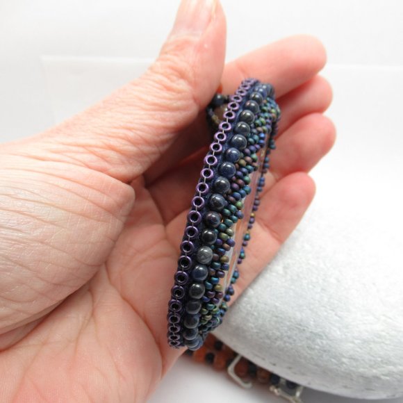 Artisan Cabochon Necklace on Carnelian and Sodalite - Picture 9 of 13